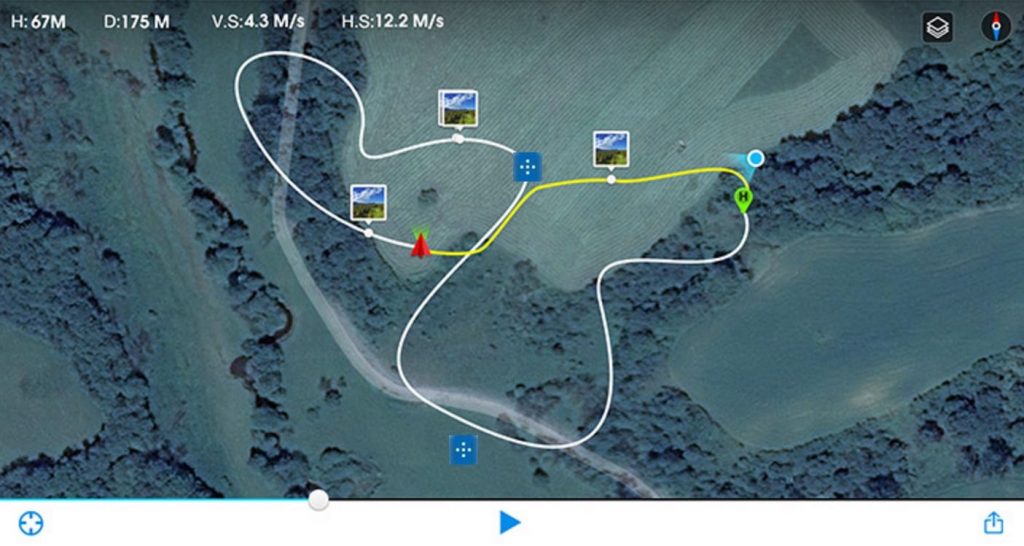 parcours de vol Dji inspire 1